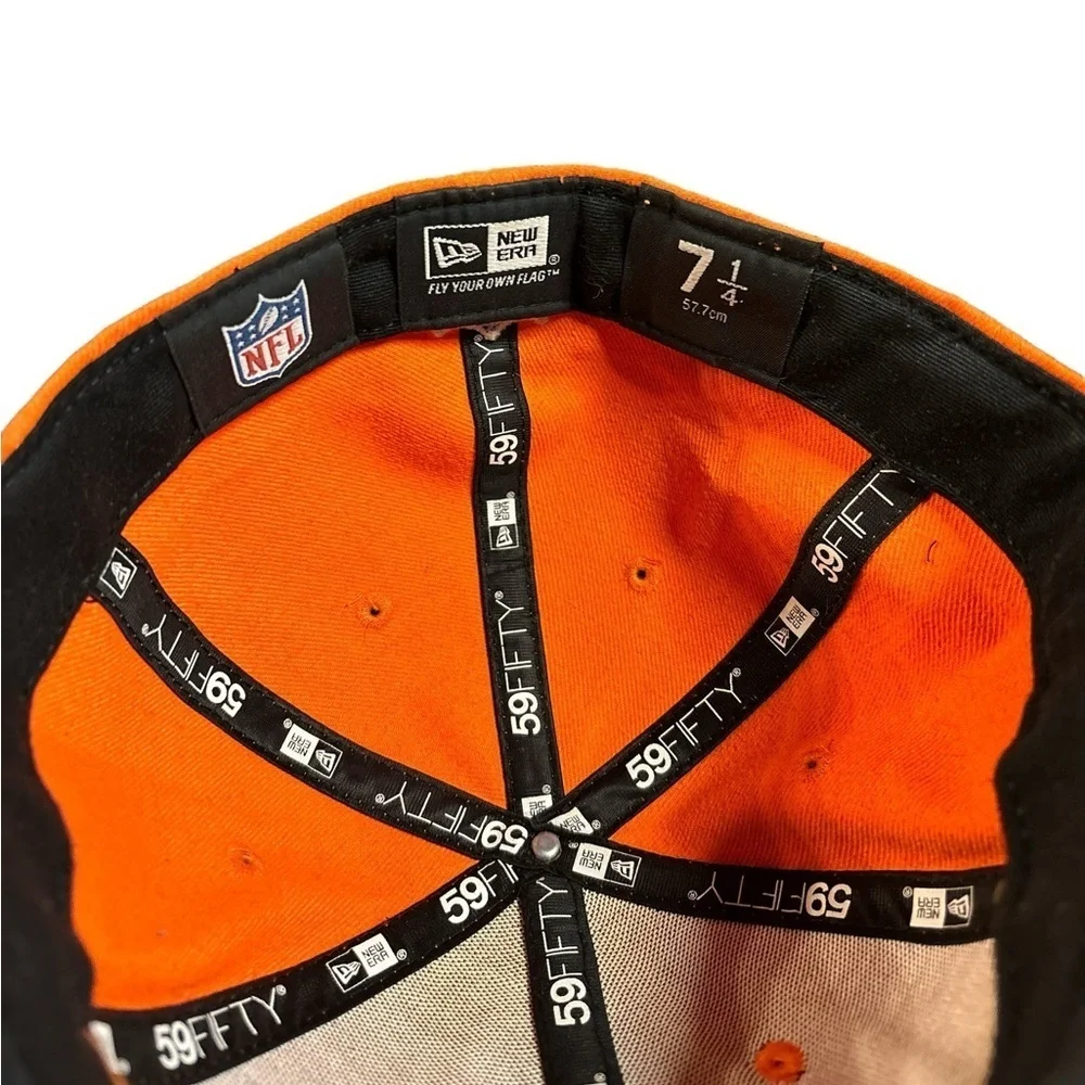 New Era 59Fifty Denver Broncos Fitted‎ Hat Orange and Navy Blue Size 7 1/4